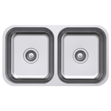 Fienza Tiva 785 Double Bowl Kitchen Sink - 23L+23L | Top or Undermount | 785x450mm
