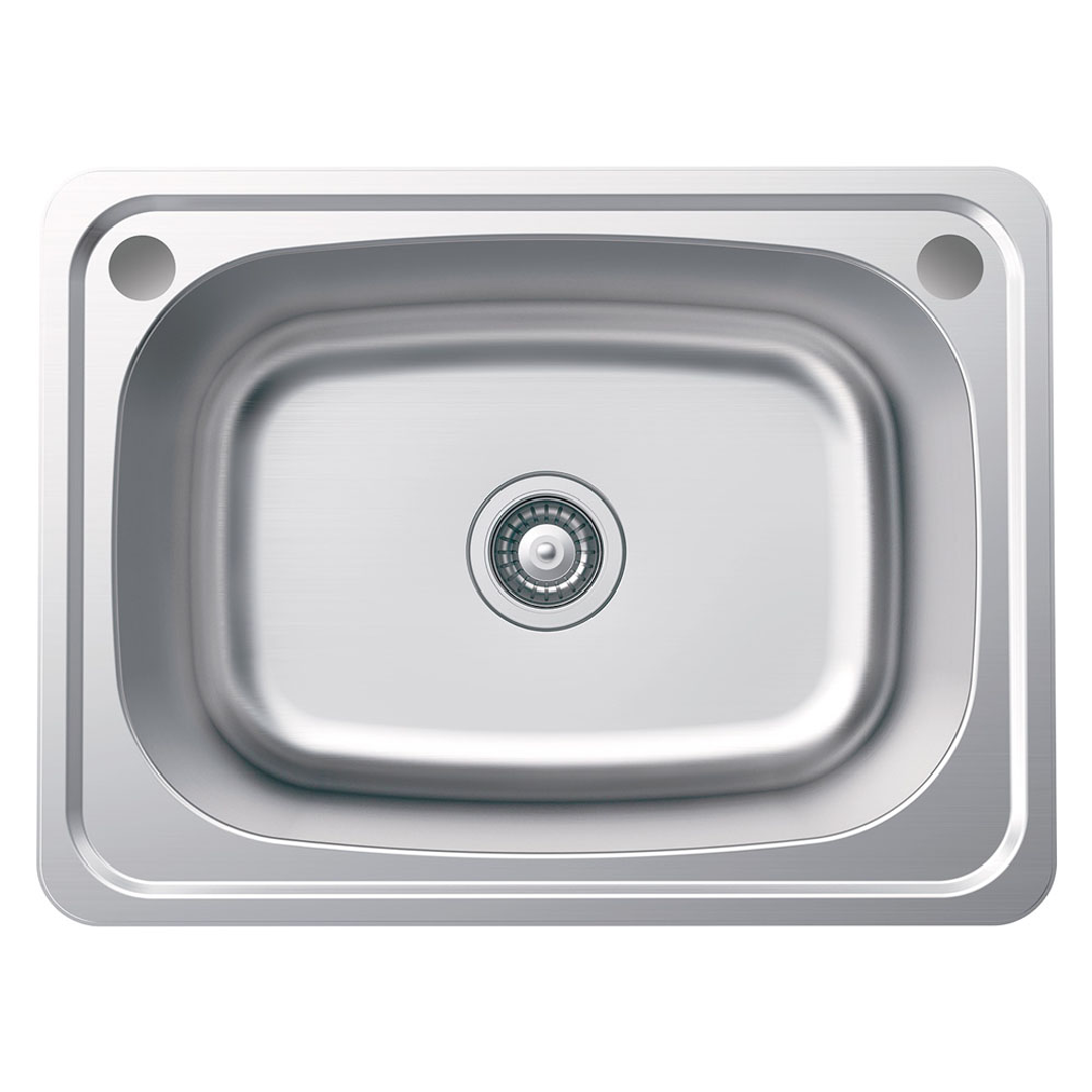 Fienza Tiva Laundry Sink Topmount 2TH Includes Flex Bypass Kit - 45L 635 X 475 X 250mm