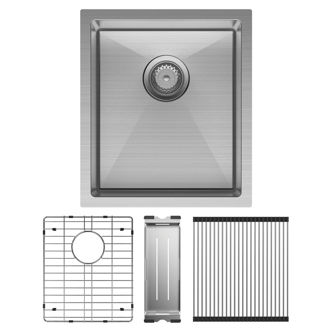 Fienza Hana Single Kitchen Sink Kit Top/Undermount Stainless Steel - 27L