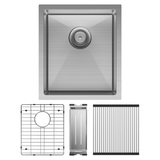 Fienza Hana Single Kitchen Sink Kit Top/Undermount Stainless Steel - 27L