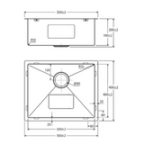 Fienza Hana Single Kitchen Sink Kit Top/Undermount Stainless Steel - 40L