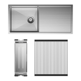 Fienza Hana Single Kitchen Sink Kit Top/Undermount Stainless Steel - 36L