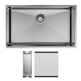 Fienza Hana Single Kitchen Sink Kit Top/Undermount Stainless Steel - 55L