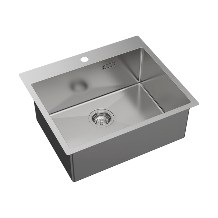 Fienza Hana 50L Topmount Laundry Sink - 1 Tap Hole, 590 x 510mm, Stainless Steel