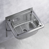 Fienza Cleaners Sink 35L With Grate & Wall Brackets (1 Pair) No Waste Inc 555X455X220Mm