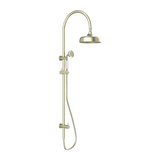 Nero York Twin Shower With Metal Hand Shower - Aged Brass