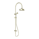 Nero York Twin Shower With Metal Hand Shower - Aged Brass