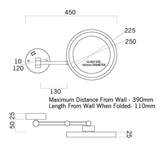 Ablaze Shave Rnd Thermogroup Mirror With Light Cp L252Csmc 3 X Magnifying 250mm Diameter