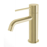 Vivid Slimline Basin Phoenix Mixer Curved Outlet - Brushed Gold