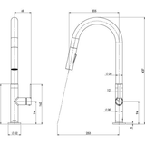 Lexi Mkii Pull Out Sink Phoenix Mixer - Matte Black