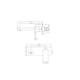 Nero Bianca Wall Basin Mixer - Matte Black