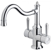 Nostalgia Twin Handle Sink Phoenix Mixer 220mm Shepherds Crook - Chrome