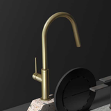 Vivid Slimline Pull Out Sink Phoenix Mixer - Brushed Gold