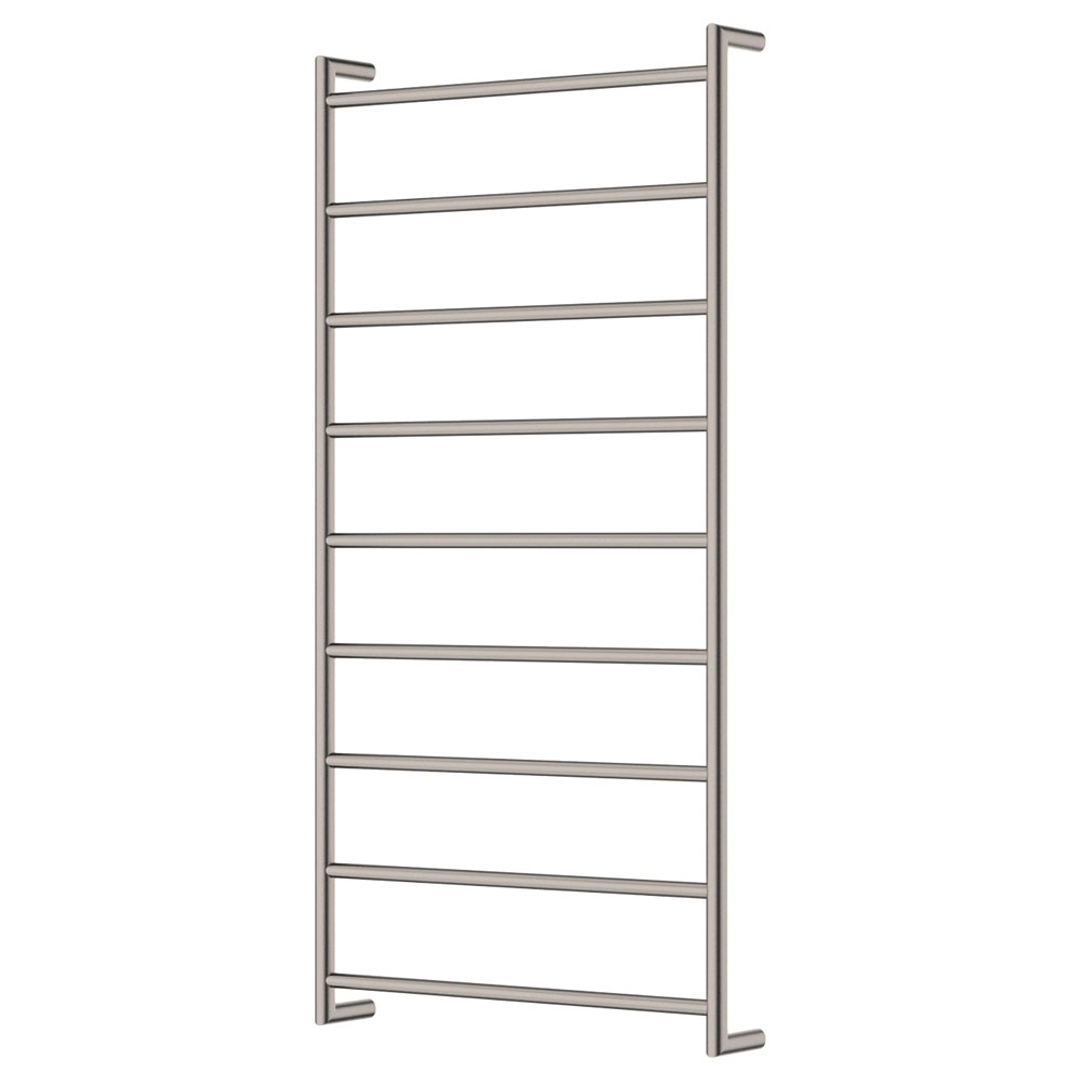 Fienza Kaya Round Heated Towel Rail 9 Bars 600 X 1200 X 100mm - Brushed Nickel