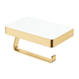 Fienza Tono Toilet Roll Holder With Glass Shelf Sus307 - Urban Brass/White
