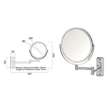 1 & 10x Magnification Chrome Wall Mounted Thermogroup Shaving Thermogroup Mirror, 200mm Diameter