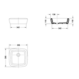Gala Eos Above Counter Streamline Basin Square C/W Popup Waste Nth 3404