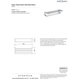 Arcisan Eneo Streamline Towel Rack With Rail 60cm - Matt Black