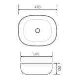 Streamline Arcisan Synergii Above Counter Basin No Tap Hole Oval White Ceramic - 470mm X 375mm