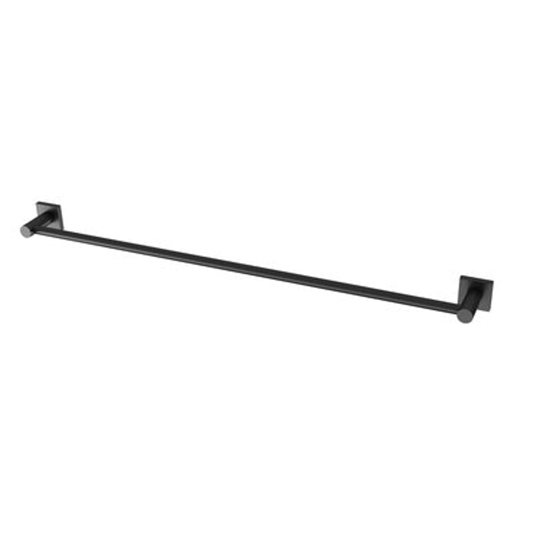 Phoenix Radii Single Towel Rail 800mm Square - Matt Black