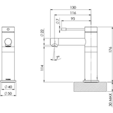 Vivid Slimline Ss 316 Basin Phoenix Mixer Stainless Steel