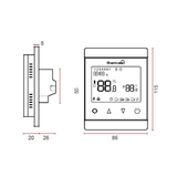 Thermogroup Thermotouch 7.6iG White Glass Thermostat 16A Max Load