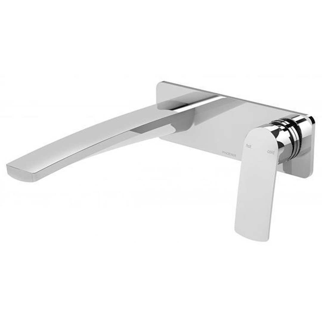 Phoenix Mekko Wall Basin/Bath Mixer Set 200Mm - Chrome