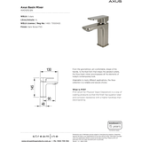 Axus Basin Arcisan Streamline Mixer - Satin Nickel