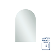 Aspen Polished Edge Arch Thermogroup Mirror 500x800mm - Hangers