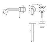 Aspire Air Wall Basin/Bath Mixer (Separate Plate) - Brushed Brass