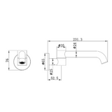 Aspire Air 230mm Swivel Bath Outlet - Brushed Brass