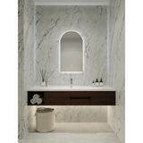 A Series Arch Backlit Remer Mirror - Baltic Brass Frame