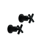 Aspire Midnight Wall Top Assembly Cross Handles (Pair) - Matte Black