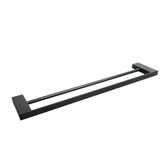 Aspire Midnight 600Mm Double Towel Rail - Matte Black
