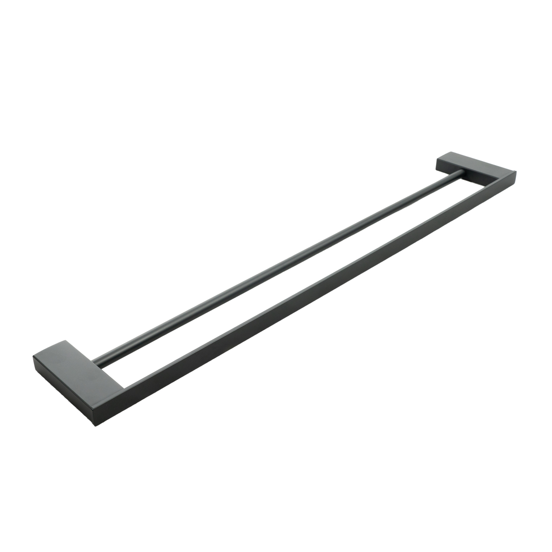 Aspire Midnight 750Mm Double Towel Rail - Matte Black