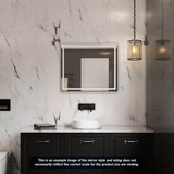 Sierra Rectangle Polished Edge Thermogroup Mirror with Sandblasted Border 1500x900mm - With Hangers