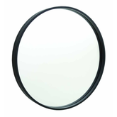 Contractor 900mm Diameter Round Black Frame Thermogroup Mirror - Without Demister
