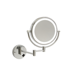 1 & 5x Magnification Chrome Wall Mounted Thermogroup Shaving Thermogroup Mirror, 200mm Diameter with Concealed Wiring