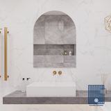 Aspen Polished Edge Arch Thermogroup Mirror 500x800mm - Glue to Wall and Demister