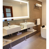 Backlit Rectangular Thermogroup Mirror with Border Cool 750x900x45mm 61Watts - Includes Thermogroup Mirror Demister