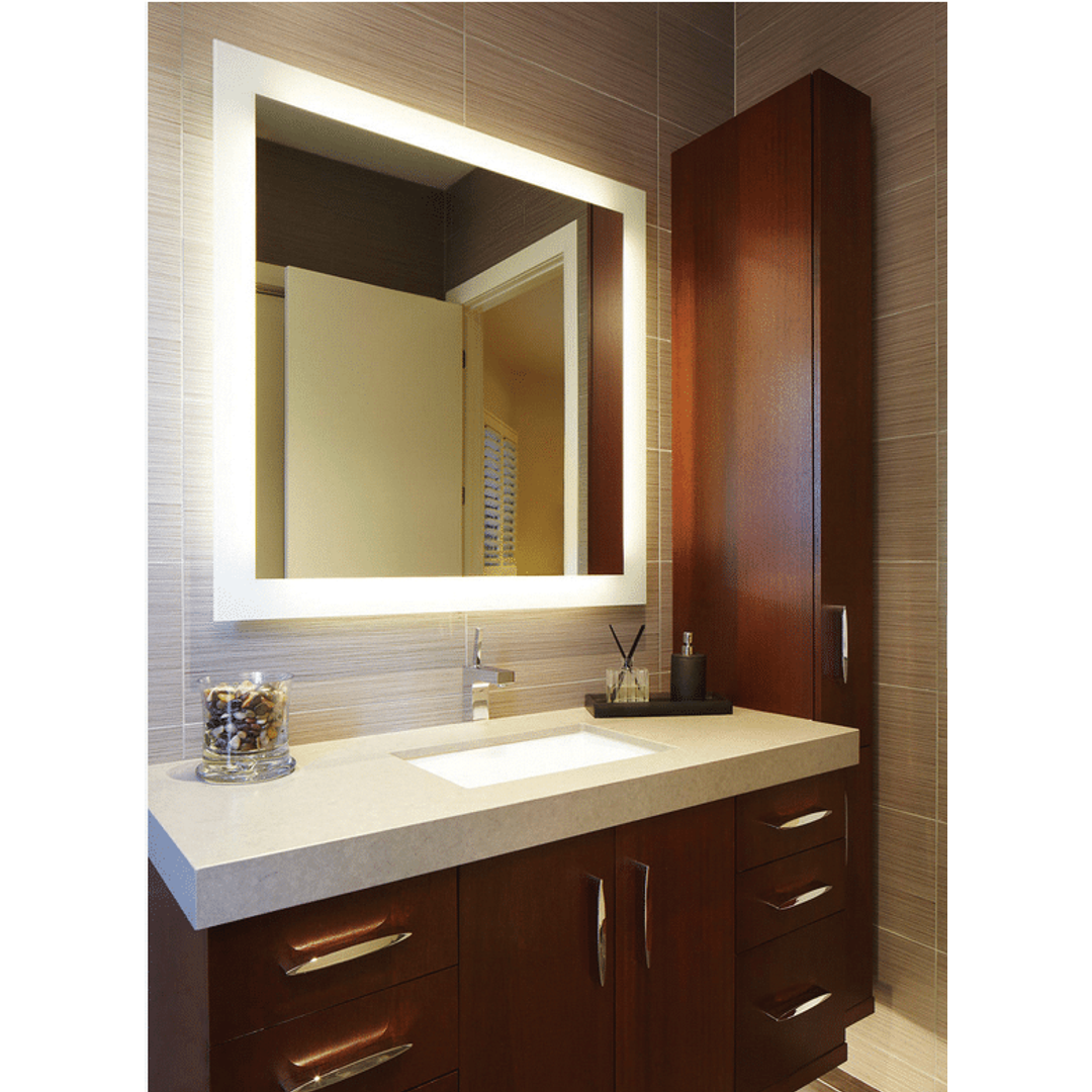 Thermogroup Backlit Rectangular Mirror Without Border Cool Includes Mirror Demister - 1200x800x45mm 103Watts