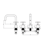 Aspire Air Cross Handle 3 Piece Basin Set - Brushed Brass
