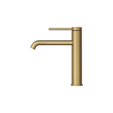 Aspire Air Pin Lever Mid Basin Mixer - Brushed Brass