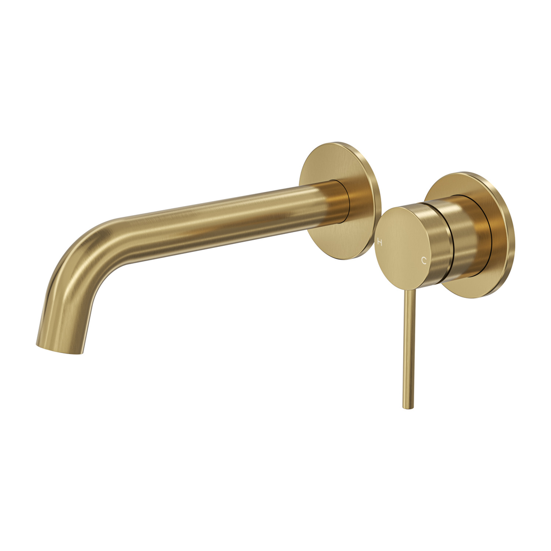 Aspire Air Wall Basin/Bath Mixer (Separate Plate) - Brushed Brass