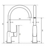 Aspire Midnight Gooseneck Sink Mixer Swivel - Matte Black