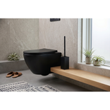 Aspire Midnight Toilet Brush & Holder Square - Matte Black