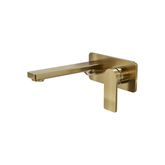 Aspire Nuovo Wall Mixer With Spout And Plate - Brushed Brass