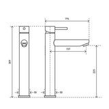 Aspire Within Pin Lever Basin Mixer Tall - Matte Black