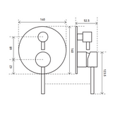 Aspire Within Pin Lever Shower-Divertor Mixer - Matte Black