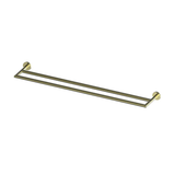 Zola Double Greens Towel Rail 650Mm - Brushed Brass